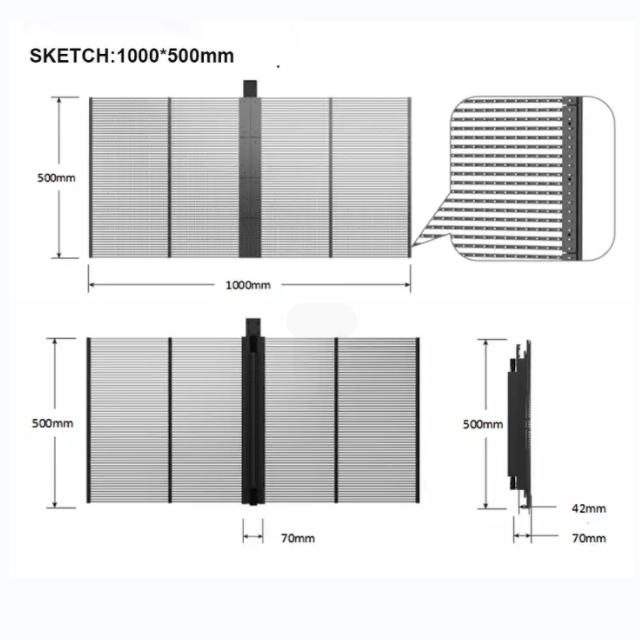 အိမ်တွင်းနှင့် ပြင်ပကြော်ငြာများအတွက် ရောင်စုံဖောက်ထွင်းမြင်ရသော LED မျက်နှာပြင်များ