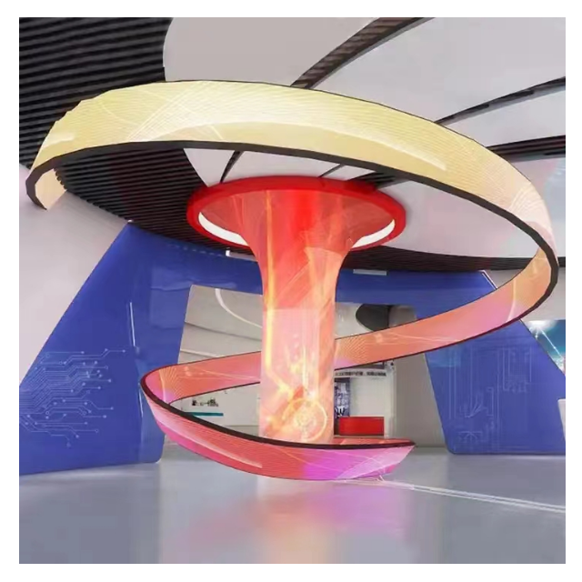 Gli schermi LED curvi HD mostrano effetti visivi cristallini