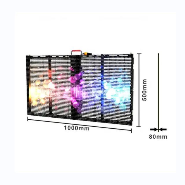 P3.91 P7.81 Layar LED Kaca Transparan Jaring Led Tampilan 3D Dalam dan Luar Ruangan